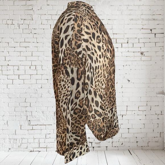 Paper Heart Australia Designer Animal Print Wrap Blouse Sz XS/S Long Sleeves - Picture 6 of 9